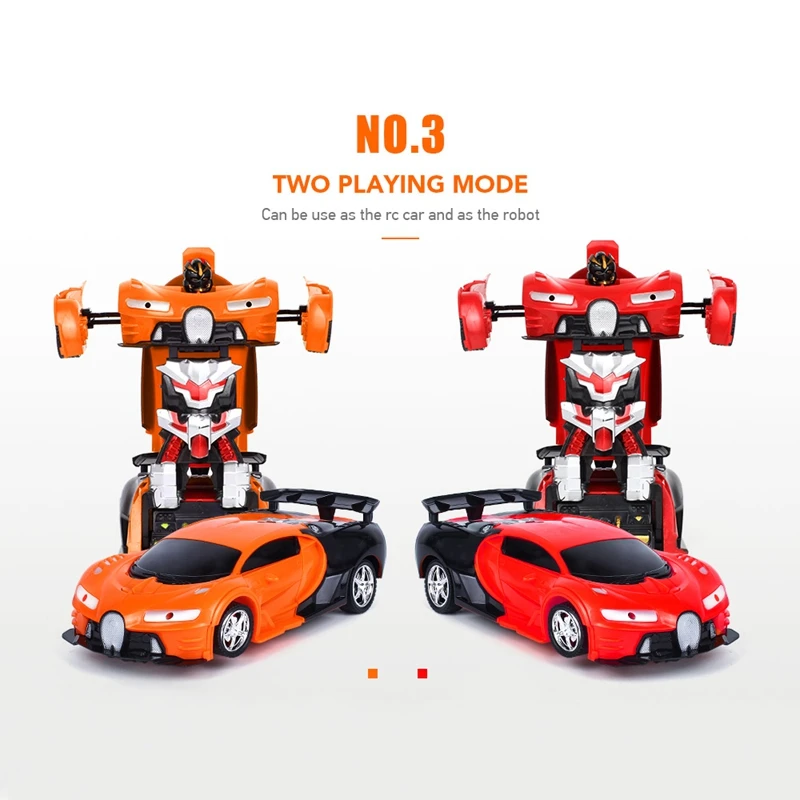 2 в 1 RC автомобиль спортивный автомобиль трансформации модели роботов дистанционного управления игрушки Дети(orange