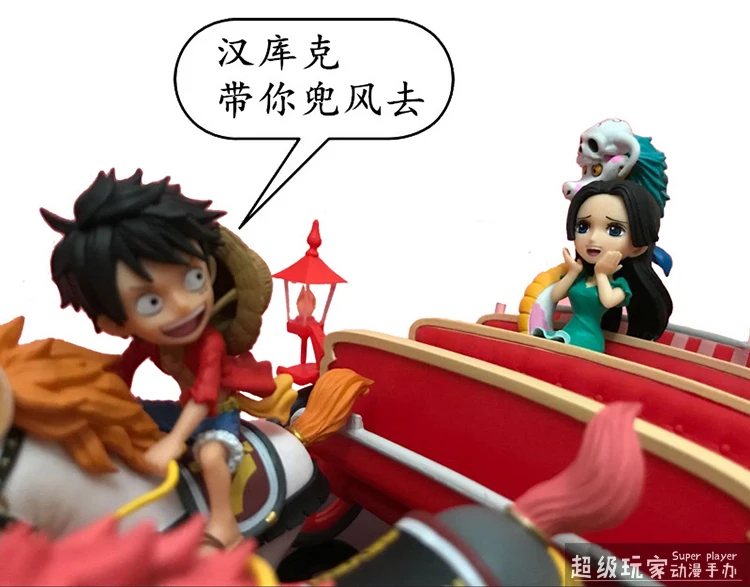 Anime de Uma Bonecos de Pvc Novo Peça Luffy Zoro Sanji Nami Ace Sabo Bela Boá Hanpeniana 20 ° Aniversário Carruagem W54 4 Figuras de ação
