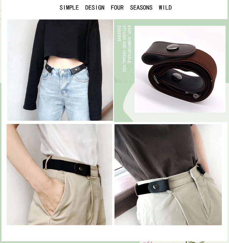 Women's Elegant Elastic Buckle Free Belt-Model