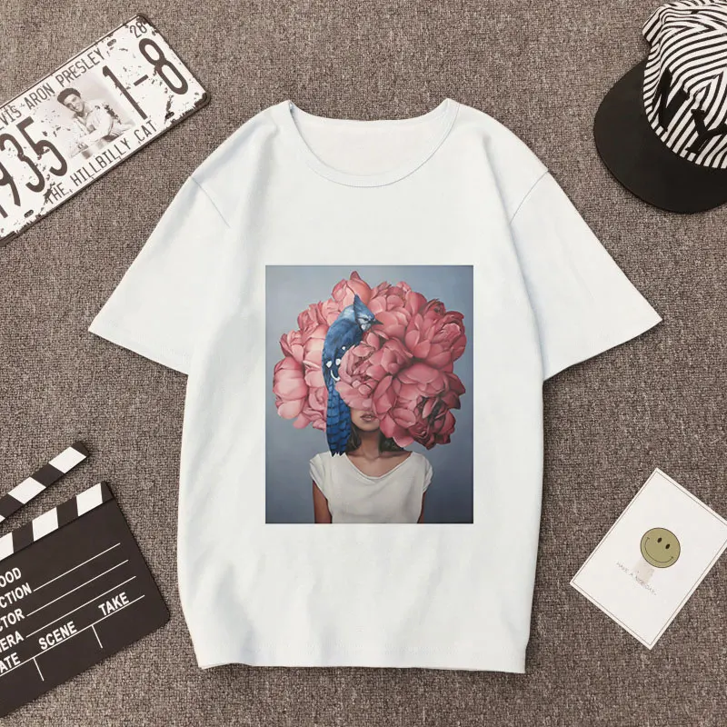 زائد حجم النساء الصيف فوج طباعة تي شيرت غير رسمي قمم سيدة الزهور ريشة قصيرة الأكمام س الرقبة فضفاضة قمم تيز Camisetas موهير زائد حجم النساء الصيف فوج طباعة تي شيرت غير رسمي قمم سيدة الزهور ريشة قصيرة الأكمام س الرقبة فضفاضة قمم تيز Camisetas موهير