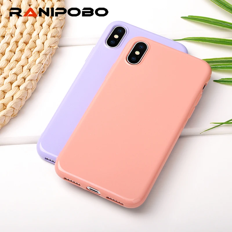 

Luxury Simple Solid Color Phone Case For iphone X Case Cute Candy Color Back Cover For iphone 6 6s 7 8 Plus Case Soft TPU Coque