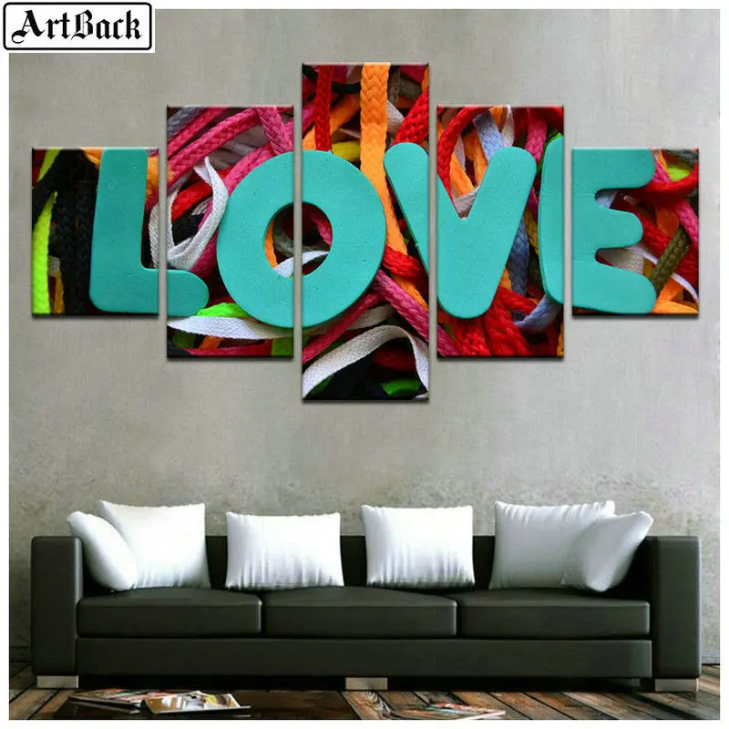ARTBACK 5 spell diamond painting &quotLOVE&quot icon full square drill love pattern Алмазная мозаика 3d