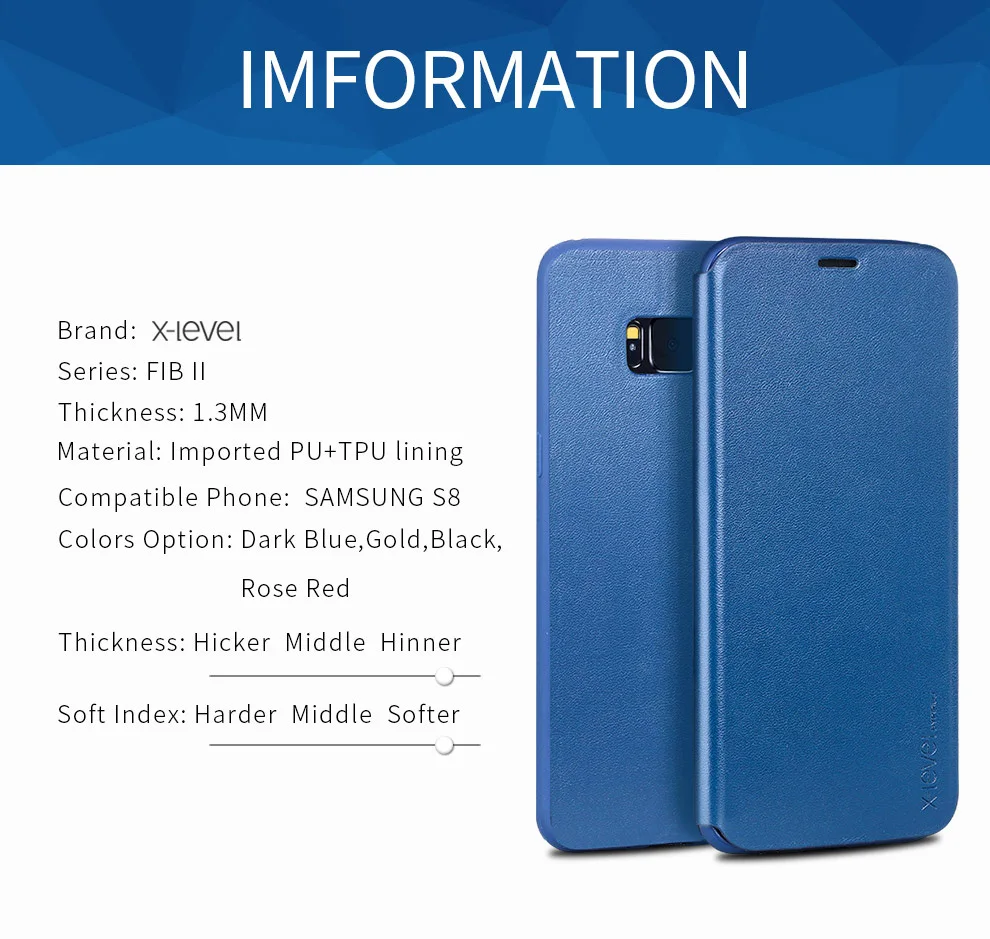 X-Level флип-чехол для телефона для samsung Galaxy S8 S8 Plus чехол в деловом стиле из искусственной кожи роскошный чехол-подставка для samsung S8 чехол