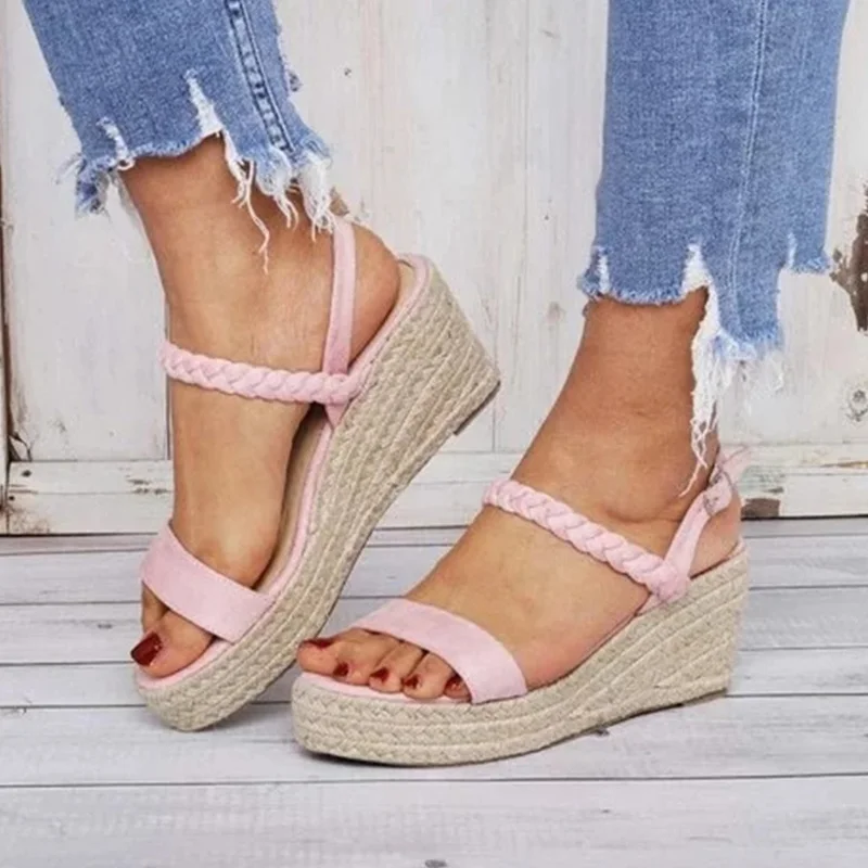 

VTOTA High Heels Wedges Sandals Fashion Open Toe Platform Casual Women Sandals Buckle Strap Plus Size Pumps Sandalia Feminina