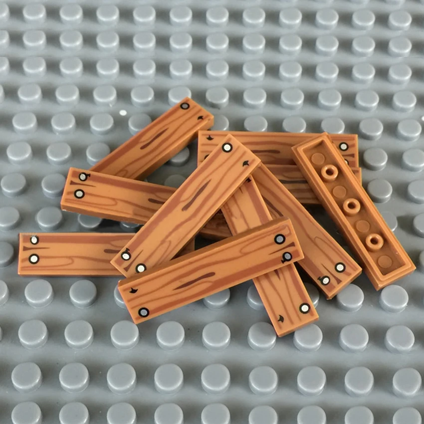 178Pcs LegoINGly City Floor Wall Building Blocks Wood Grain Printed Tile 1x4 Pattern MOC Accessories Parts Brick Kits Toy  (11)