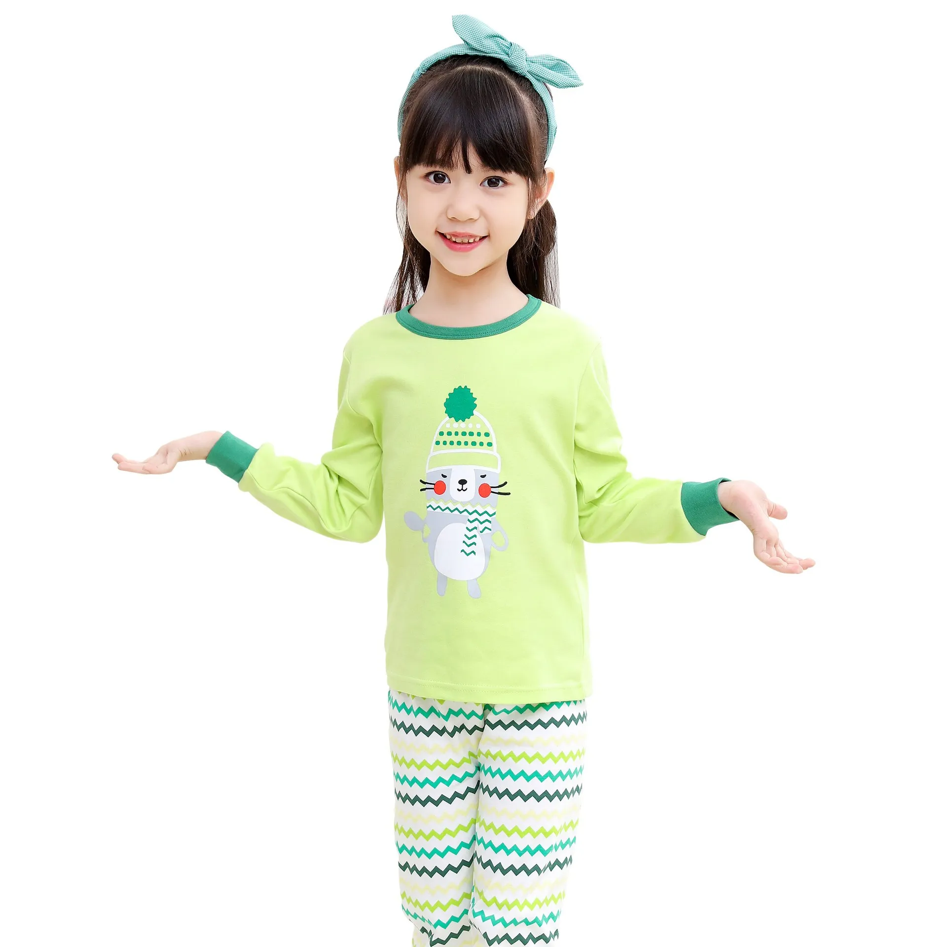 Children Underwear Set Boys Girls Long Sleeve Sleepwear Cotton Long Johns  For Teenage Cartoon Rabbit Nightwear Pajamas Suit - Long Johns - AliExpress