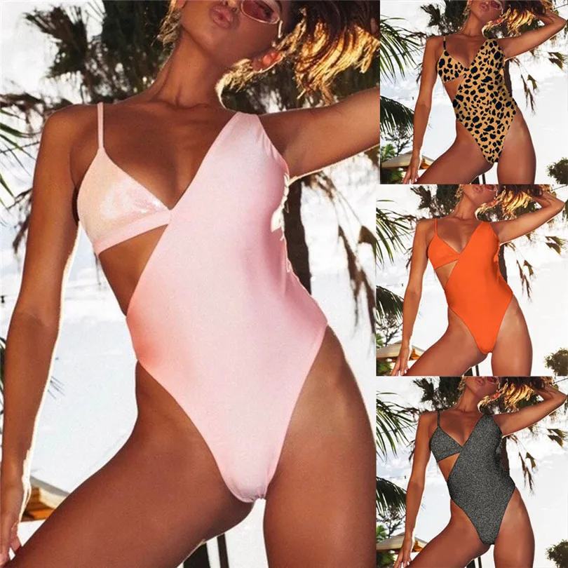 Summer Bikini 2019 Sexy Women One-Piece Bikini Push-Up Pad Swimwear Bathing Swimsuit Beachwear #3A11 (24)