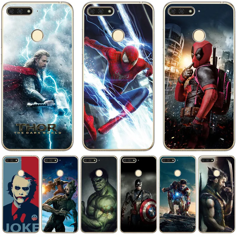 

Luxury Joker Marvel Avengers Deadpool For Huawei Honor 10 9 8 8X 8C 7A 7C 7X 7 6X 6A Lite phone Case Cover Funda Coque Etui