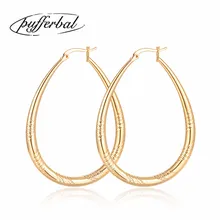

Retro Oval metal Earring New Temperament Simple Exaggerated Personality Earring For Women 40mm ZK40