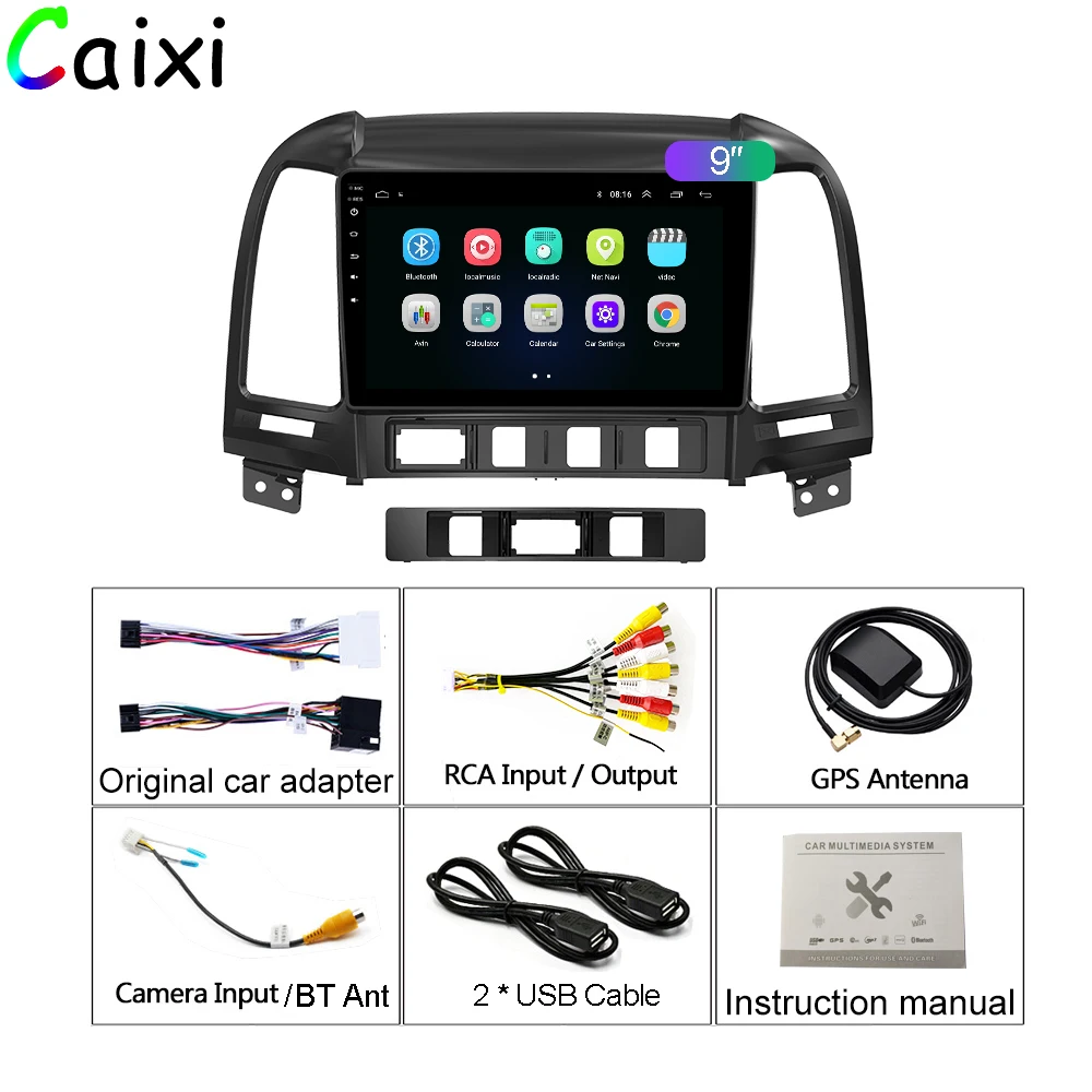 Cheap CAIXI  Android 8.1 Car Radio Multimedia Vdeo Player for Hyundai Santa  Fe 2 2006-2012 2 Din  Navitei GPS navigation Dvd Player 5