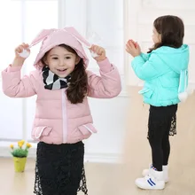 Cartoon Jackets White Duck Down Kids Winter Jackets for Girls Rabbit Hooded Coat Kids Coats Brand