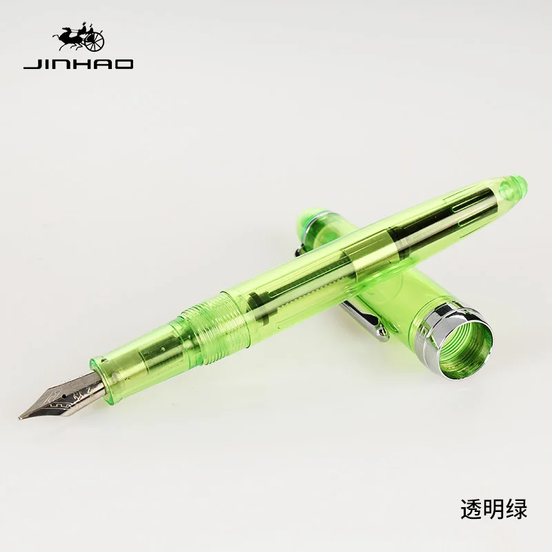 Новое поступление, милая прозрачная цветная авторучка с 0,5 мм F наконечником, полимерные чернильные ручки для письма, школьные принадлежности, канцелярские принадлежности - Цвет: Transparent green