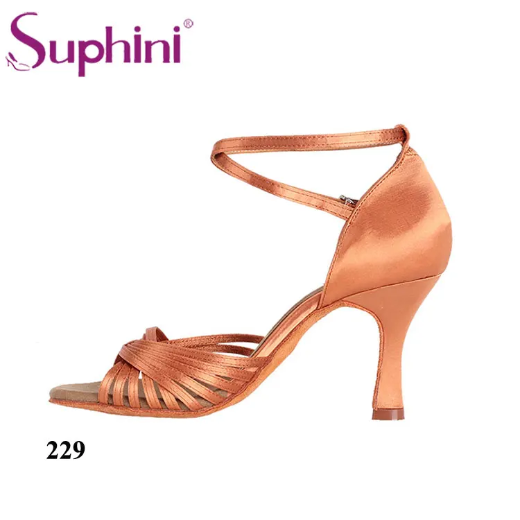 Suphini тонкая атласная обувь для Латинской сальсы женская обувь для сальсы Женская танцевальная обувь для латинских танцев