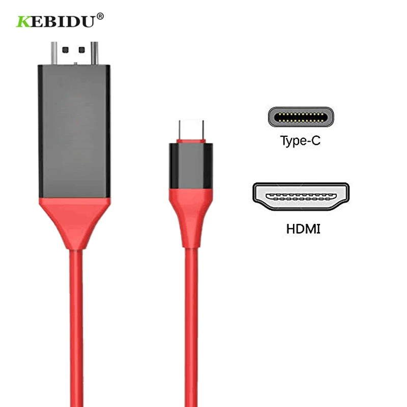 Kebidu 2 м 4K Тип C к HDMI кабелю USB кабель 2018 новейший конвертер 3 1 30 Гц HD Удлинительный