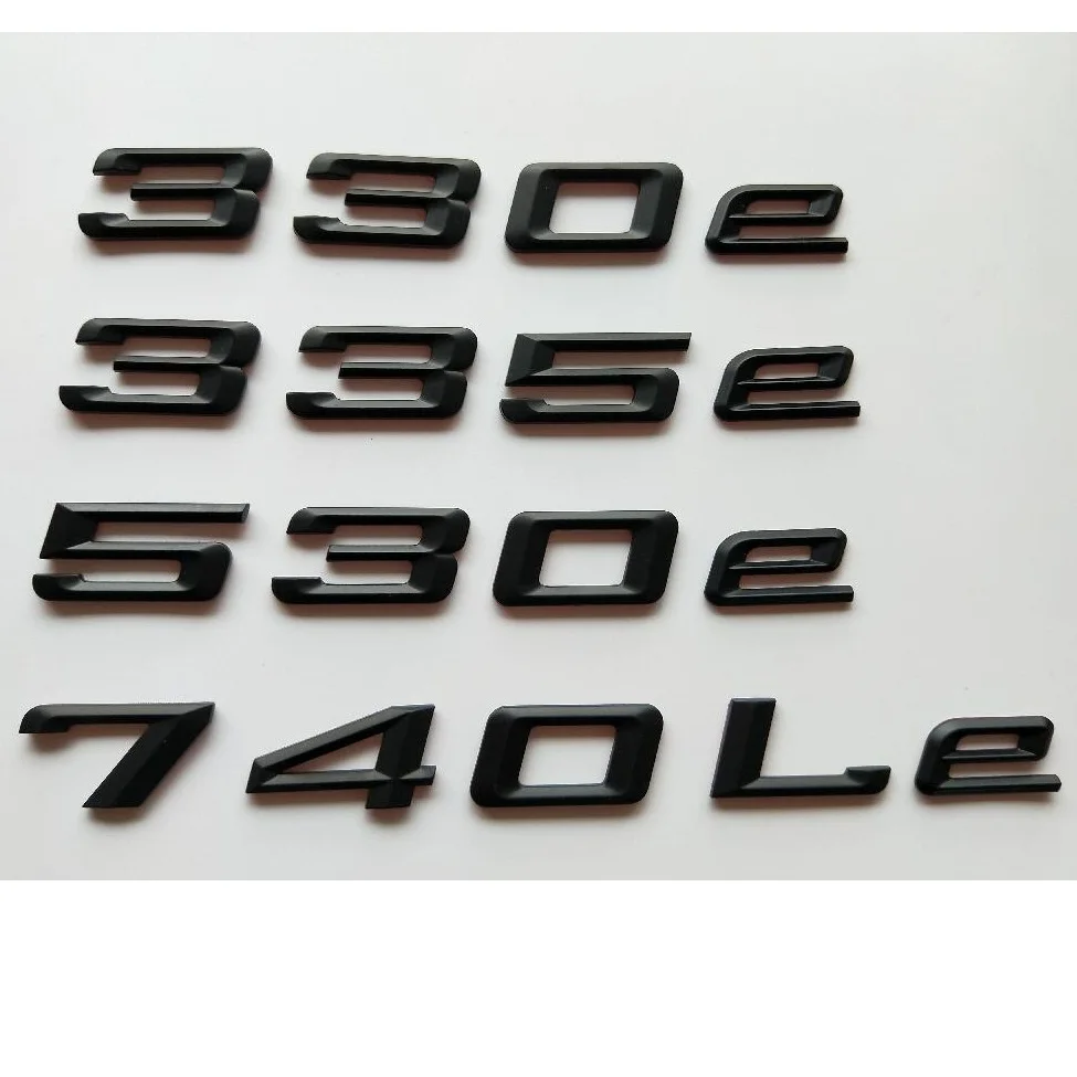 Tampa do Tronco Autocolante para Bmw Preto Fosco Letras Emblemas Emblema 325e 330e 335e 520e 528e 530e 550e 740e 740le 750le