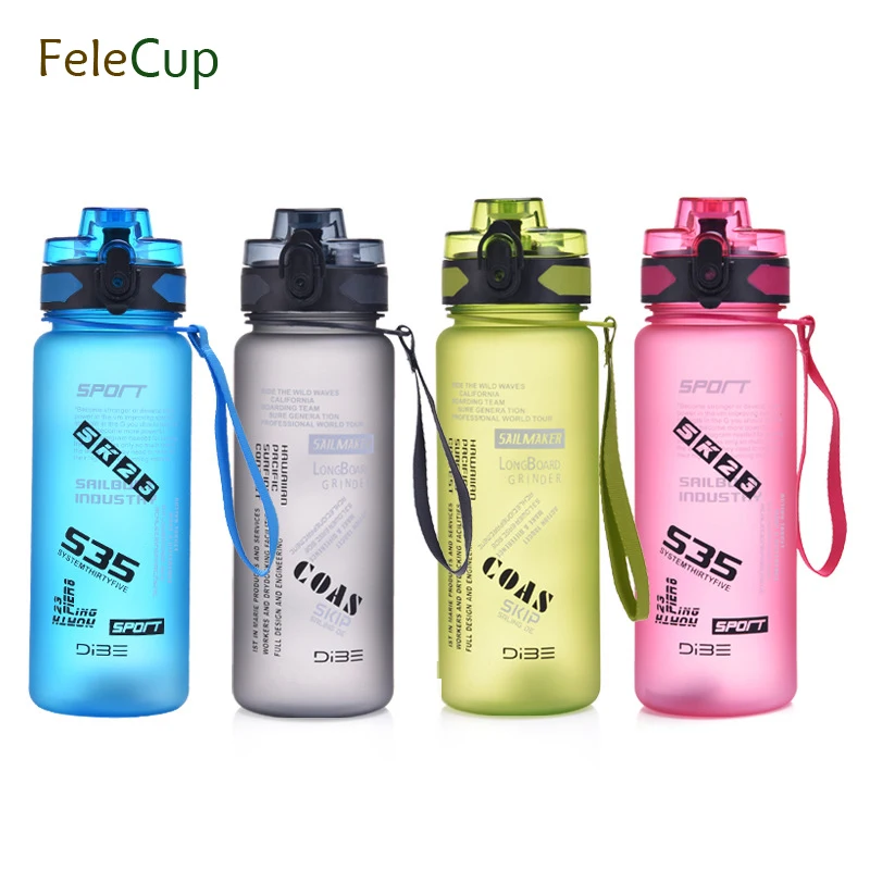 FeleCup 800ml/1000ml Plastic Water Bottle Sport Bottle with Elasticity