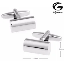 IGame мужские запонки оптом полированные сверкающие гравюры цилиндр дизайн
