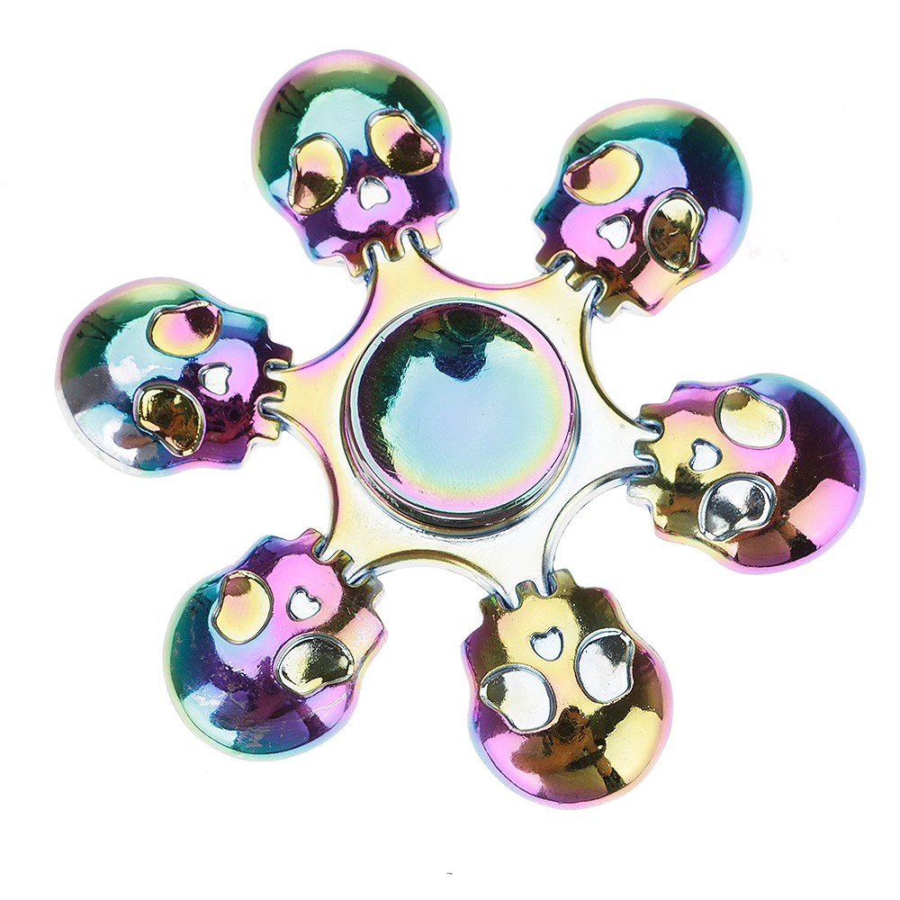 Rainbow Six Skulls Fidget Hand Finger Spinner EDC Focus Toy Speed Bearing New