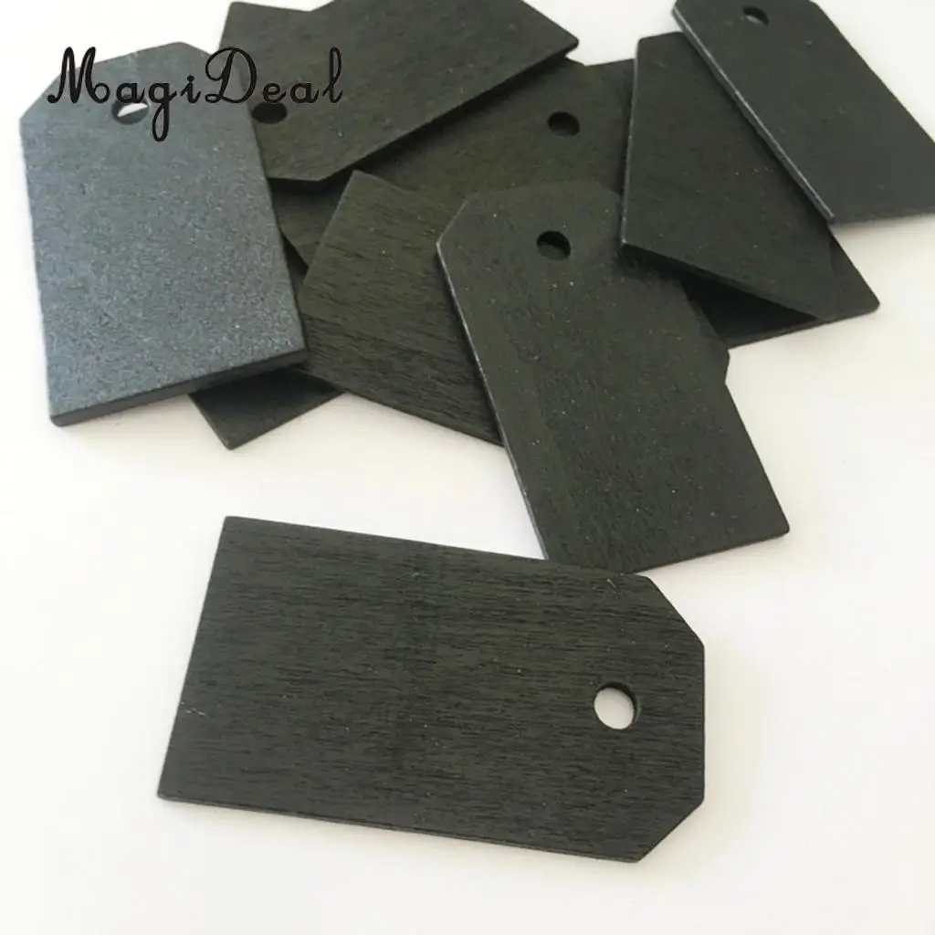 25x Blank Wood Blackboard Wooden Gift Tags Hanging Label Plaque Wedding Party Christmas Chalkboard Message Board 56x31mm
