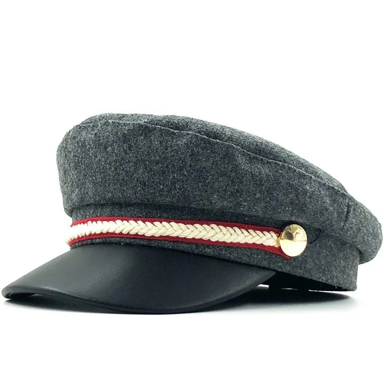 Женские шерстяные фетровые шапки зимняя шапка элегантная Золотая цепочка