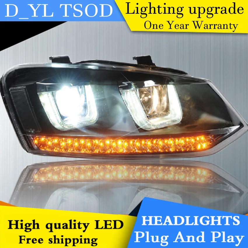 Car Styling For VW Polo headlights 2012 2015 Polo led headlight Head