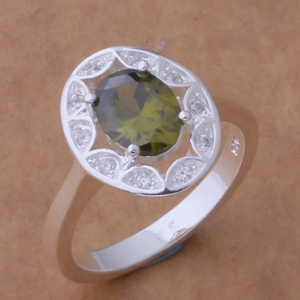 

AR441 Hot silver plated Rings for women&men silver 925 jewelry fashion jewelry, costly/green stone /astajkaa aurajlya