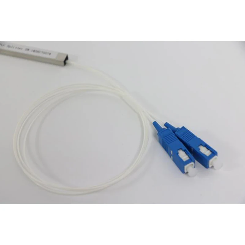 1X2 волоконно оптический кабель PLC сплиттер стальной трубчатый тип с разъемом SC / PC
