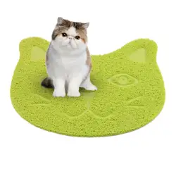Прекрасный практичный кошачий коврик для ног Cat Face shape кошки подстилка для кошачьего наполнителя 4 цвета вариант