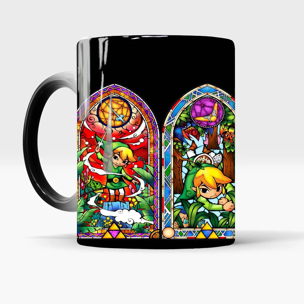 Милые кружки-трансформеры Zelda, кофейная керамическая молочная кружка, новинка, меняющая тепло цвет, чайная чашка
