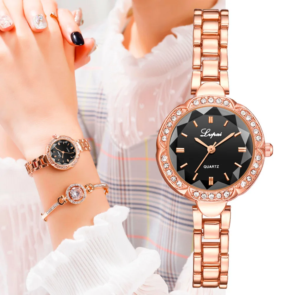 

Lvpai New European and American simple fashion Diamond Ladies Watch Bracelet relogio feminino Stainless Steel Women's Watch B30