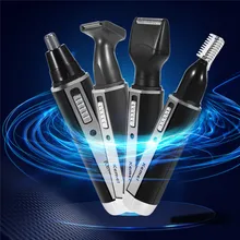 4 в 1 для удаления волос в носу, бровей, перезаряжаемый электрический триммер, ушной триммер, клипер, EU адаптер, триммер для волос в носу для мужчин