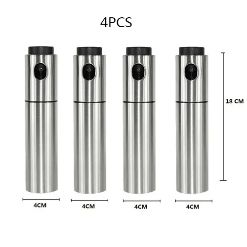 Стеклянный распылитель оливкового масла для приготовления барбекю, кухни, выпечки, распылитель оливкового масла, распылитель масла, пустая бутылка, бутылка уксуса, диспенсер для масла, салат - Цвет: B4PCS