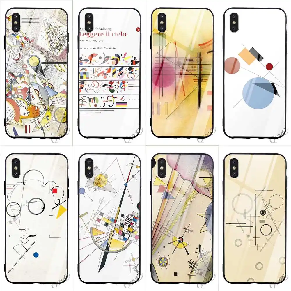 

Print Wassily Kandinsky Tempered Glass Phone Cover for iPhone 8 Case 7 Plus Xs Max XR X 6 6S 5S 5 SE TPU