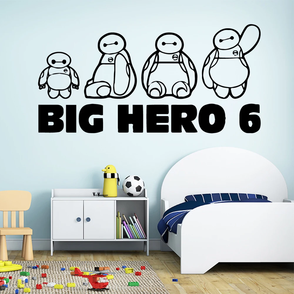 Cartoon big hero Vinyl Decals Wall Stickers For Kids Rooms Home Decor