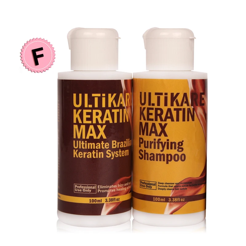 100ml Free Formalin Keratin Hair Treatment Straightening and 100ml Purifying Shampoo Smooth Shiny and Repair Damage Hair