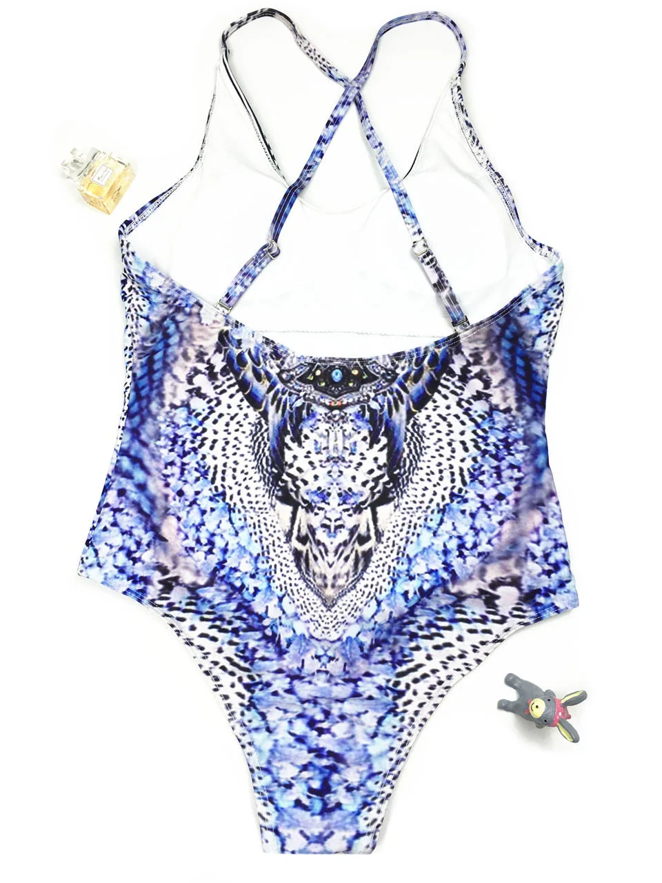 Maillot De Bain Femme Sexy One Piece Bathing Suit Swim Beach Wear Totem Print Swimwear Boysuit Swimsuit Bandage Monokini