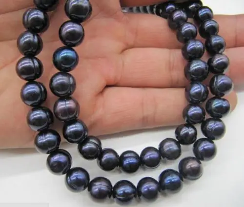 

Free Shipping >> 32" 11-12mm baroque Natural tahitian pearl necklace 14K yellow Gold clasp