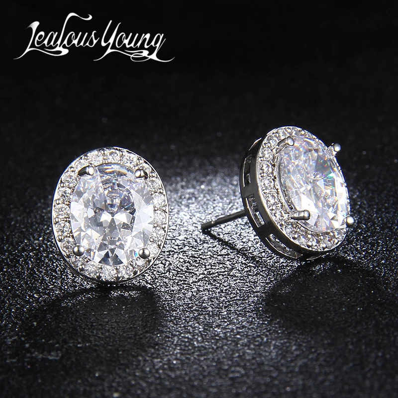 Сияющий белый золотой цвет серьги с цирконием кубической огранки для женщин