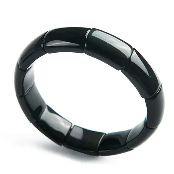 

Genuine Natural Rainbow Obsidian Bracelets Women Female Stretch Powerful Crystal Rectangle Bead Natural Stone Bangle Bracelet