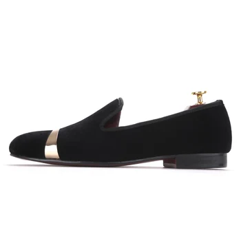 

Four color Style Velvet Men Shoes with Copper Buckle Loafers Smoking Slipper italian shoes men