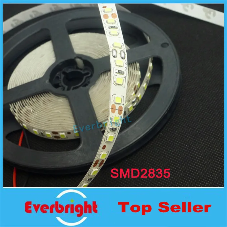 Супер яркий 5 м 2835 SMD 120LED/m 600 светодиодов белый теплый белый гибкий Светодиодные ленты 12 В- водонепроницаемый более ярче, чем 3528 полосы