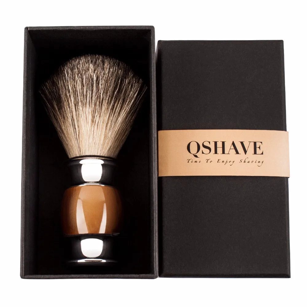 Qshave Мужская щетка для бритья 100% оригинал двухстороннего безопасного прямого