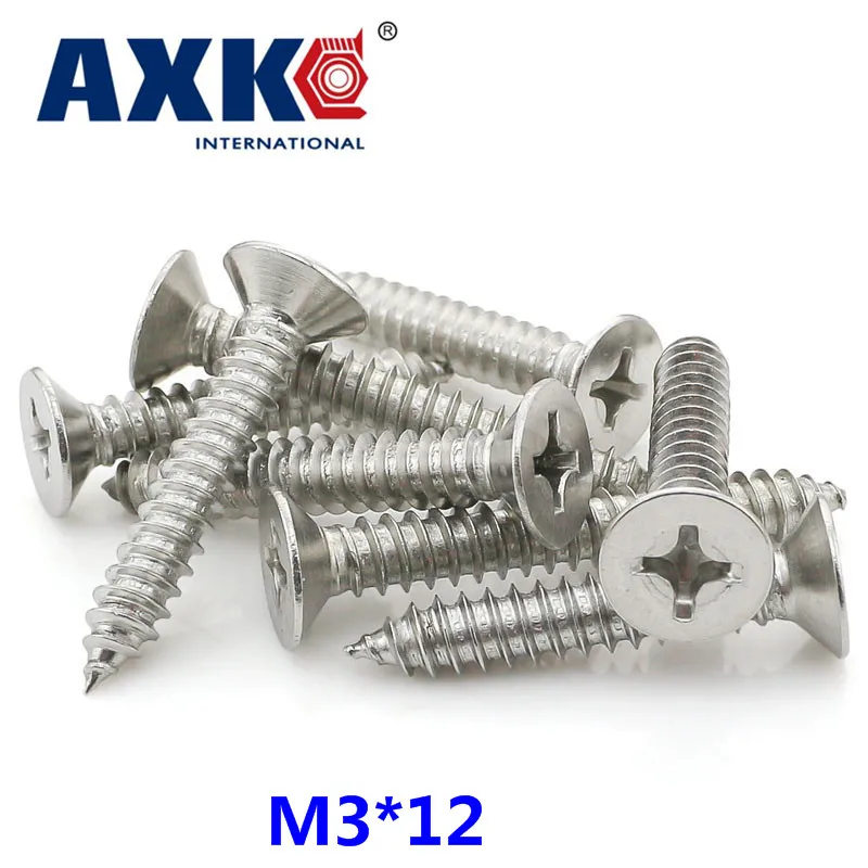 Parafusos Vis Tornillos Para Мадера Axk 40 шт 304 Нержавеющая сталь с потайной головкой саморезы винт M3* 12 Gb846