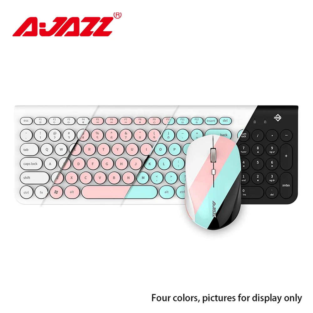 Ajazz 325I 2.4G wireless keyboard ultra quiet retro & wireless mouse