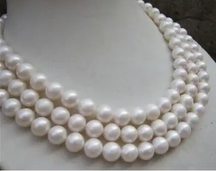 

ZCD Women Jewelry +++new hot Elegant 49'' 9-10MM WHITE Akoya PEARL NECKLACE
