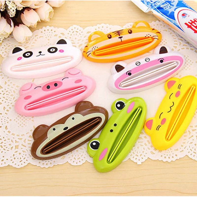 Cartoon Bathroom Dispenser Toothpaste 1pc/lot Lovely Animal Tube Squeezer Easy Squeeze Paste Dispenser Roll Holder 8.8*4cm