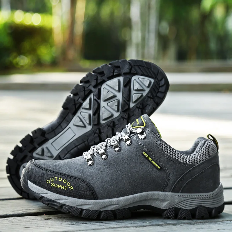 Mountaineering shoes 2018 new leather,wear resistant anti slip sneakers, outdoor fitness workwear sports men's shoes super size Mountaineering shoes 2018 new leather,wear resistant anti slip sneakers, outdoor fitness workwear sports men's shoes super size