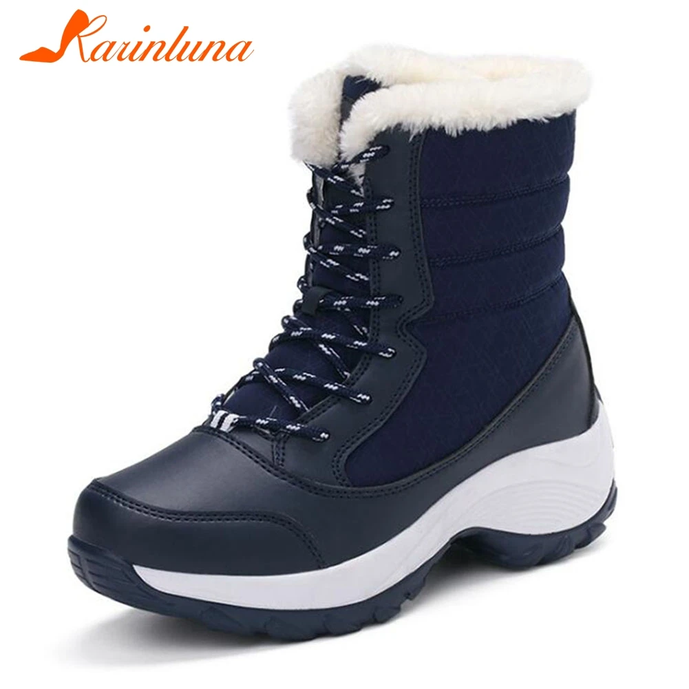 

KARINLUNA NEW Women Boots Non-Slip Waterproof Winter Ankle Snow Boots Women Platform Winter Shoes With Thick Fur Botas Mujer