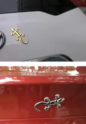 3D Gecko Серебристая Золотой Металл автомобиля стикер Автозапчасти автомобильный аксессуар