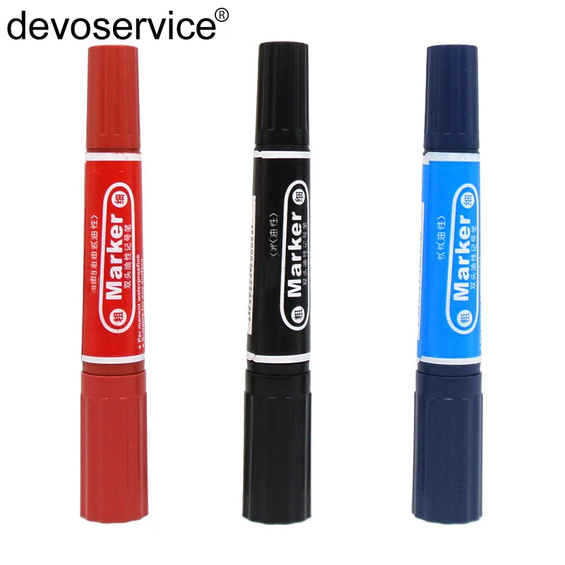 1Pcs Whiteboard Pens Double Sides Marker Pen Whiteboard office Dry Erase Markers Blue Black Red Office Supplies